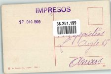 Madrid 1909 Foto AK Escuela de Minas Marke bildseitig
