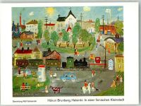 Helsinki Helsingfors Künstlerkarte sign. Brunberg, H. In einer finnischen Kleinstadt