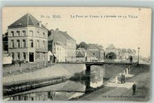 Halle Hal Foto AK Le Pont du Canal Feldpost WK I