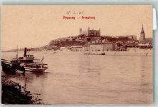 Bratislava Pozsony Foto AK Burg Donau Dampfschiff