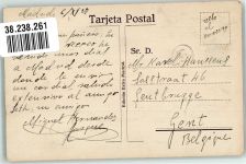 Madrid 1909 Foto AK Straßenbahn La Cibeles Kriegsminsterium Marke Bildseitig
