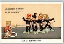 W8939 Bad Wörishofen Moorbad Kinder Humor Künstlerkarte