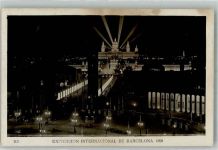 Barcelona Foto AK Ausstellung 1929 Nacht