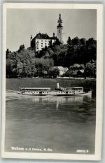 3312 Wallsee Foto AK Kirche Dampfschiff
