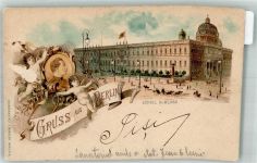 W1000 Berlin Mitte Lithographie Schloss Engel Gebrauchsspuren