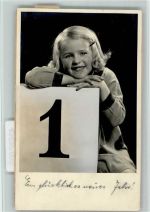 Neujahr, Mädchen vor der 1 Neujahr FOTO KEINE AK