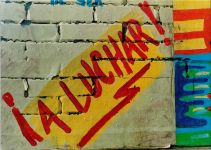 Bogota - Wandmalerei Kolumbianischer Widerstand A Luchar Graffiti AKU2