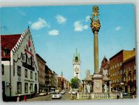 94315 W8440 Straubing - Theresienplatz mit Dreifaltigkeitssäule