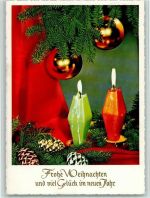 Grüne und rote Kerze Christnaumkugeln AKU2 Weihnachten