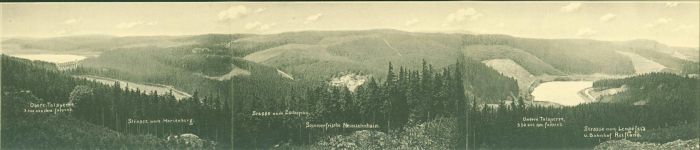 Lautenbach-Tal Panorama mit gesamten Talsperren Gebiet Talsperre Klapp AK 3-fach