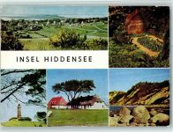 18565 O2359 Insel Hiddensee - Dornbusch Grabstätte Gerhart Hauptmanns Leuchtturm Fischerhäuser Steilküste