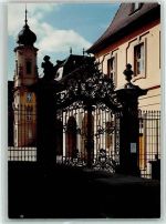 97440 W8727 Werneck Foto AK Schloss Schmiedeeisernes Eingangstor von Johann Georg Oegg