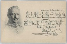 Weihnachtsgruss ins Felde 1916 Adel Kaiser Wilhelm II