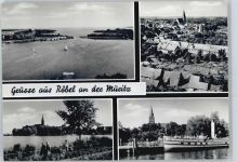 17207 O2070 Röbel - See Schiff Baum Fußgänger