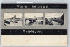 39104 O3000 Magdeburg - Fluss Schiff Brücke