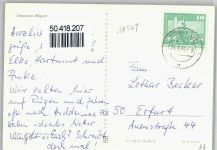 18569 O2331 Schaprode - Haus Baum Zaun Fahrrad Fußgänger