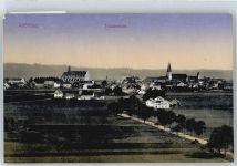 84503 W8262 Altötting - Gesamtansicht Feld Baum Straße Kirche
