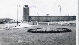 65428 W6090 Rüsselsheim - Foto Opel Laterne Wiese Straße