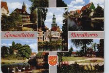 48527 W4460 Nordhorn - Fluss Wappen Schwan Blumen Haus Baum