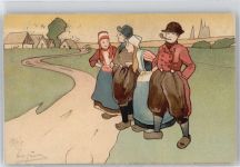 Trachten Niederlande / Hollandkind Künstlerkarte