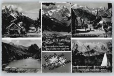 82467 W8100 Garmisch-Partenkirchen - Frühlingstraße, Riessersee, Floriansplatz, Eibsee, Zugspitze