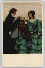 No.291 , Frau stickt Vienne
