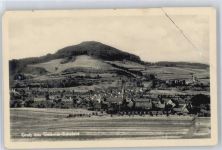 37308 O5631 Geismar , Eichsfeld Gebrauchsspuren Gesamtansicht mit Kirche geklebte Ecke