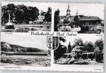 99518 O5322 Bad Sulza - Kurpark, Gradierwerk Karl Marx, Trinkhalle, Ilmbrücke