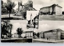 07545 O6500 Gera - Rathaus, Bahnhof, Schule, Haus des Bergmanns