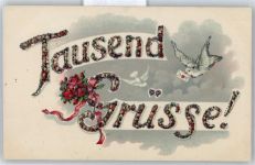 Taubengrüsse , Prägedruck Glitzer