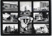 91126 W8540 Schwabach - Johannis-Helm-Schule, Rathaus u. Kirche, Lindenstrasse, Kath. Pfarrkirche, Fleischbrücke