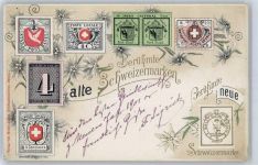 Schweizer Marken Briefmarkenabbildung Lithographie