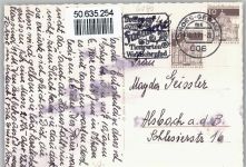 64521 W6080 Groß-Gerau Gebrauchsspuren Darmstädter-Straße, Altrer-Brunnen. Kirchstraße, Rathaus, Schwimmbad, Evgl. Kirche, Marktplatz, gel. 02.07.71