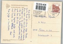76131 W7500 Karlsruhe , Baden - gel. 04.08.67, Bundesgartenschau Karlsruhe 1967, Wassergarten und Seerestaurant im Schlosspark