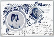 Marktgräflerin Trachten Schwäbisch Lithographie
