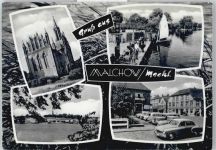 17213 O2063 Malchow , Meckl - Kirche, See, Autos