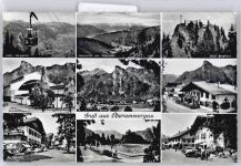 82487 W8103 Oberammergau - Panorama Dorfstraße Schwimmbad