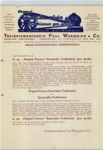 10115 W1000 Lichterfelde - Firmenrechnung Treibriemenfabrik Warmbier