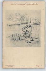 No.41 , Henschels Skizzenbuch Kegeln Künstlerkarte