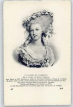 Prinzessin Lamballe Adel Frankreich Künstlerkarte