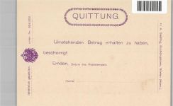 26721 W2970 Emden , Ostfriesland - Quittung, Seifenfabrik C.H. Reinders