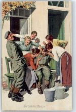 Trommelfeuer Militär Humor WK I Künstlerkarte