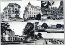 18225 O2565 Kühlungsborn , Ostseebad - FDGB-Erholungsheim Schloss am Meer, HO-Gaststätte Nasser Sack, Konzertgarten, Meerwasserschwimmhalle, Ostsee-Hotel