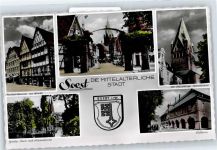 59494 W4770 Soest , Westf - Fachwerkhäuser am Markt, Dom, Rathaus, Jakobitor, Kirche