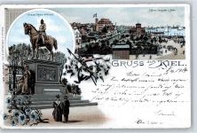 24103 W2300 Kiel , Ostsee - Denkmal Kaiser Wilhelm I., Schloß, Seegarten, Hafen