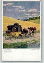 Landpost sign Wesemann - BKW Nr. 1632 AK Postkutsche Künstlerkarte