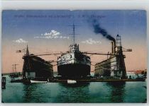 24103 W2300 Kiel 1916 - Schwimmdock und Schiff Thüringen WKI