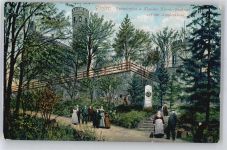 02826 O8900 Görlitz , Neiße - Restauration, Theodor-Körner-Denkmal auf der Landeskrone