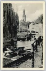 03222 O7543 Lübbenau - Blick zur Kirche, Spreewaldkahn