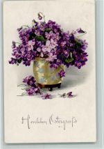 Serie 2334 Blumentopf mit Veilchen - Ostern Meissner & Buch